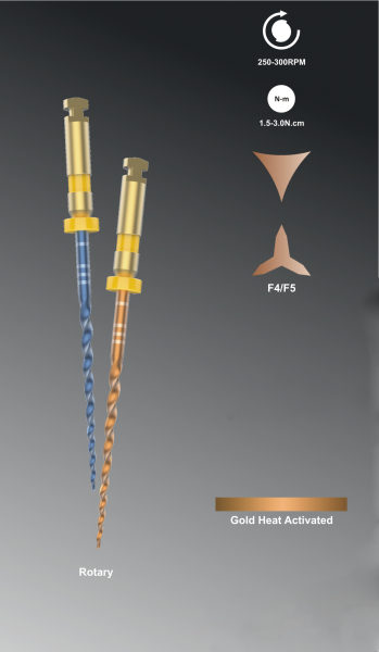 Rogin Super-Taper Files - Gold Heat Activated