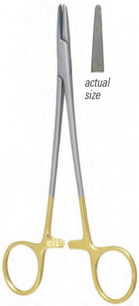 Needle Holder, Cirle-Wood, TC, 15cm