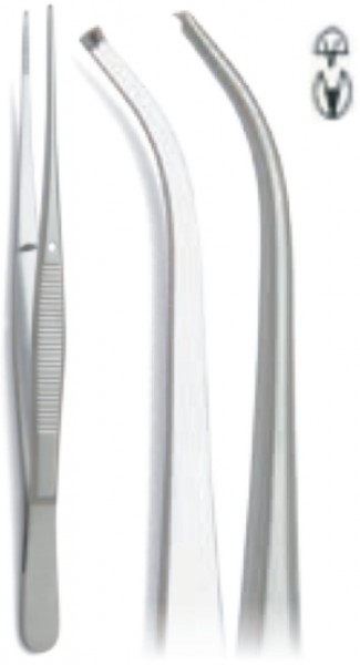 Tissue Holding Pliers, Semken-Taylor 1x2, Curved, 12.5cm, Fig.3