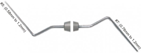 Root Canal Pluggers, Ends 20mm Long, .02mm Taper, #5,7